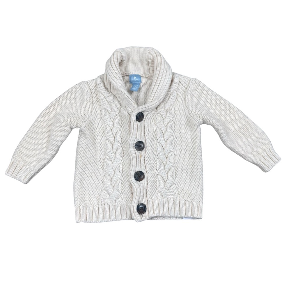 Baby GAP Cream Cable Knit Kids Sweater Cardigan 12-18 Months Girls Boys